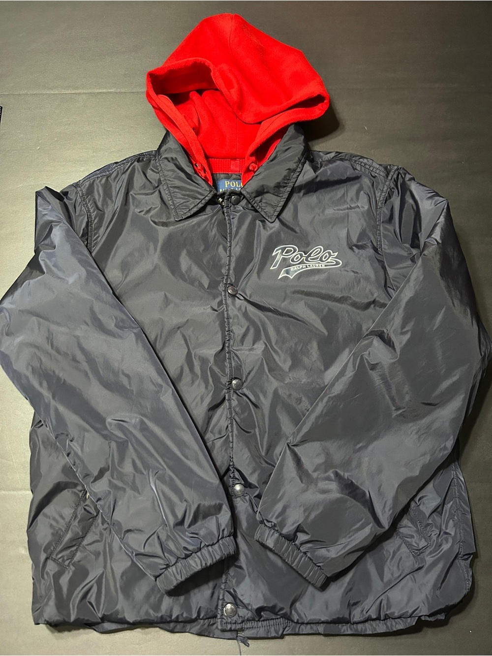 Polo by Ralph Lauren Navy Windbreaker with Red Hood
